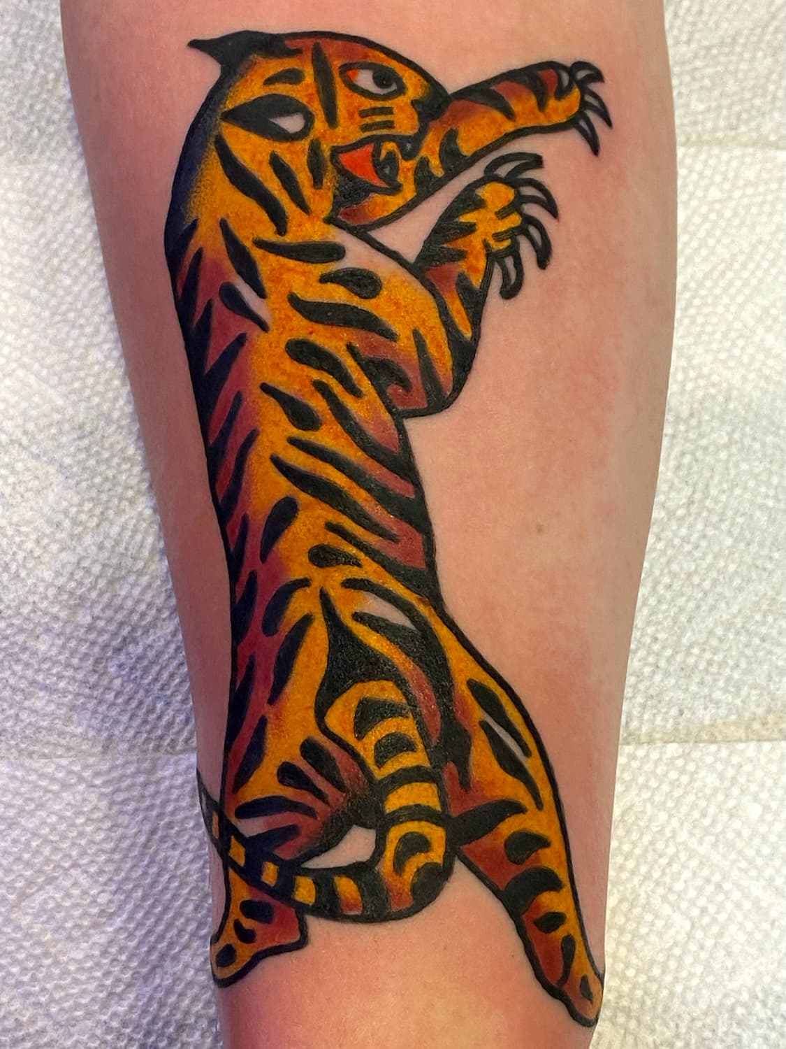 Tattoo of crawling tiger